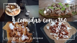 ✨✅ 4 ideas de comidas económicas y faciles/ comidas poco presupuesto/ menú semanal✨