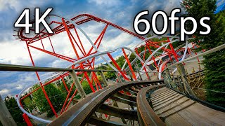 Tremors RetraK front seat on-ride 4K POV @60fps Silverwood Theme Park