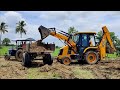 JCB front dozer vs Swaraj 744 FE Tractor | Come to Village