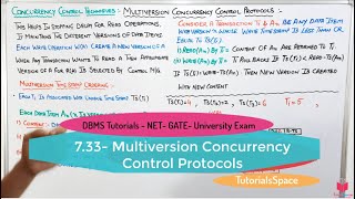 7.33- Multiversion Concurrency Control Protocol | Concurrency Control Technique | DBMS Online Course