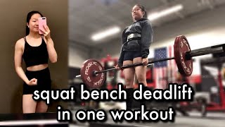 FULL SBD day WORKOUT | workout with me powerlifting edition