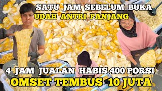 Jagung cheese tarik yang pertama kali viral di Indonesia! dari terjual cuma 20 porsi skrng 400 porsi