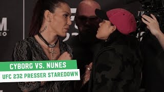 Cris Cyborg vs. Amanda Nunes Staredown || UFC 232 Press Conference
