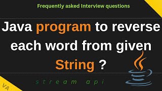 Reverse Words in a String | Java Coding Interview Question