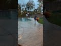 Dad gives son giant lollipop to push mom in the pool #shorts