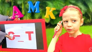 Nastya apprend à écrire des mots correctement, défi d'orthographe pour les enfants