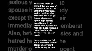 Jealousy and hatred in marriages !