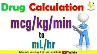 Drug calculation for Nurses | Converting mcg/kg/hour to mL/hour | Using infusion pump |