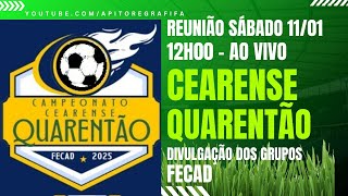 LIVE DA FECAD  / 11/01/2025 - REUNIÃO DO QUARENTÃO DA FECAD