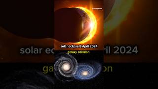 solar eclipse 8 April 2024vsgalaxy collision 😰#earth #shorts