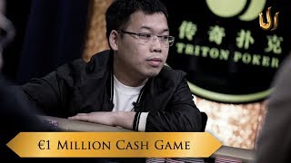 Paul Phua and Elton Tsang flop Sets in the Triton Poker Cash Game with a huge pot of €1.58M!