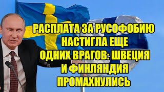 РАСПЛАТА ЗА РУСОФОБИЮ НАСТИГЛА ЕЩЕ ОДНИХ ВРАГОВ: ШВЕЦИЯ И ФИНЛЯНДИЯ ПРОМАХНУЛИСЬ