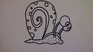 Cómo dibujar a Gary el caracol de Bob Esponja. Como hacer un dibujo para principiantes