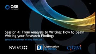 Webinar: From Analysis to Writing - How to Begin Writing your Research Findings