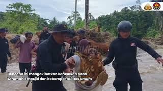 Polri melalui Satbrimob Polda Sulteng bergerak cepat mengevakuasi masyarakat yang terdampak banjir