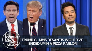 Trump Claims DeSantis Would've Ended Up in a Pizza Parlor, Chris Christie Caught on Hot Mic