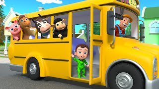 The Wheels on The Bus Song (Animal Version) | Lalafun Nursery Rhymes & Kids Song