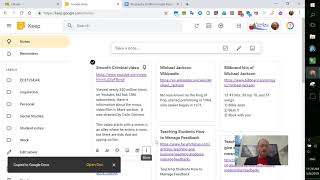 Copying notes from Keep into Google Docs