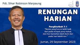 Renungan Harian Gereja HKBP Ressort Tebet - Jumat, 29 September 2023