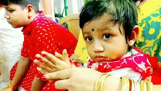 Siddhika in Langalberia Chakraborty Bari Durga Puja