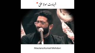 21 Ramzan Status || Shahadat Imam Ali A.S || Maulana Kumail Mehdavi || Hussaini Writes