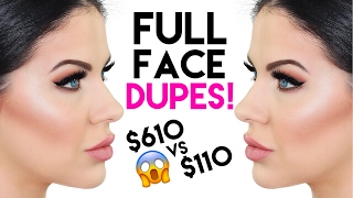FULL FACE OF DUPES!! DRUG STORE VS HIGH END MAKEUP!! $610 VS $110!!