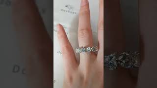 Doveggs heart seven stone moissanite ring/moissanite wedding band