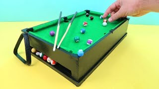 Mini Pool Table | Miniature Billiards | Made out of cardboard and marbles