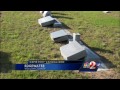 vandals destroyed 100 headstones at cemetery police say