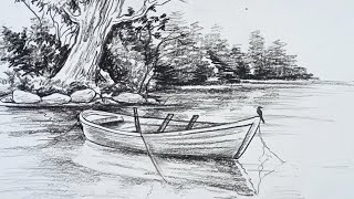 How to Draw a Rowboat by the River | Relaxing Nature Drawing