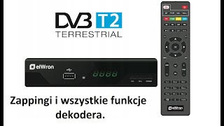 Mój nowy dekoder DVB-T2/HEVC elWron - zapping i wszystkie funkcje dekodera.