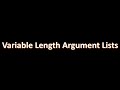 Variable Length Argument Lists in Java