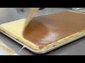 롤케이크 공장 mass production cream bomb roll cake making process korean cake factory