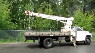 Sold! Ford F700 Flatbed Mobile Hydralift Crane Boom Truck 16,000 bidadoo.com