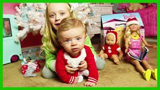 The Night Before Christmas Baby Santa Visit W/ Barbie & American Girl Bitty Baby Doll