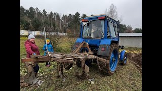 Радость Людям дождались. Пахота на Старом Тракторе МТЗ-80. Металл ужас, Ремонт плуга. С праздником.