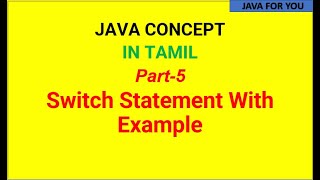 Java switch statement in tamil through example|java course in tamil|java for you