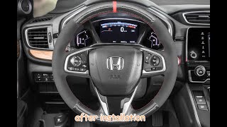 MEWANT---for Honda Civic 10 X CR-V CRV Clarity Hand DIY Car Steering Wheel Cover Installation