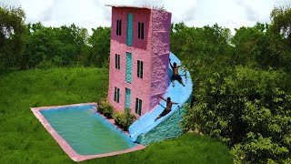 Build Underground Swimming Pool And Build Three Story Mud House With Slide Around House Go Pool-full