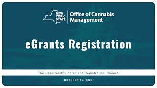 OCM eGrants Registration Training Tutorial