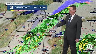 Wet Tuesday with thunder possible