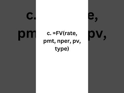 88. What is the correct syntax for the FV function? #advanceexcellearning #excelcourse