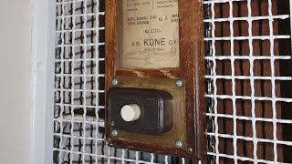 Amazing 1929 Kone updated winding drum elevator/lift in Porvoonkatu 27A, Helsinki