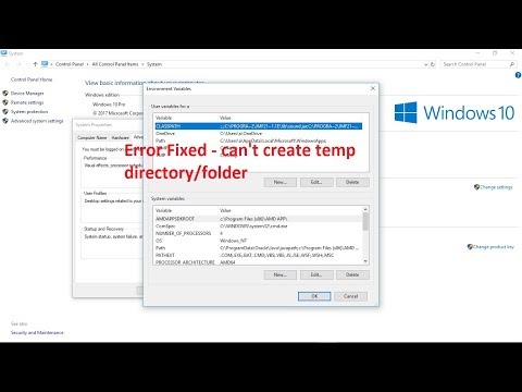 Как исправить — ошибка «Невозможно создать временную папку/каталог» в окне 10