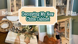 DECORATING MY NEW CHINA CABINET + ORGANIZE WITH ME | HOW TO STYLE YOUR CHINA CABINET