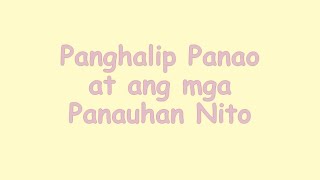 Filipino - Panghalip Panao at ang mga Panauhan Nito