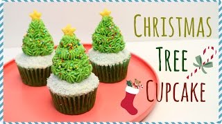 [Christmas Recipe 聖誕食譜] How to make Christmas Tree Cupcake 聖誕樹杯子蛋糕 크리스마스 트리 컵케이크 만들기