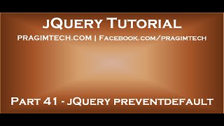 jQuery preventdefault