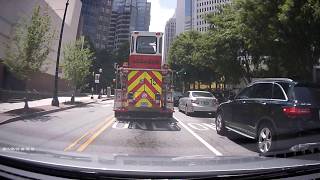 Firetruck Maneuvering through Midtown Atlanta