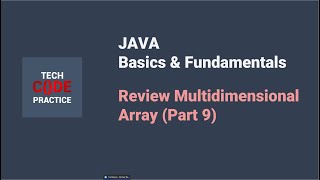 (2024 Class - Batch A) Java for Beginners - Review Multidimensional array - Part 9
